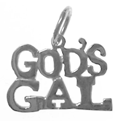 Sterling Silver, Sayings Pendant, "GOD'S GAL"