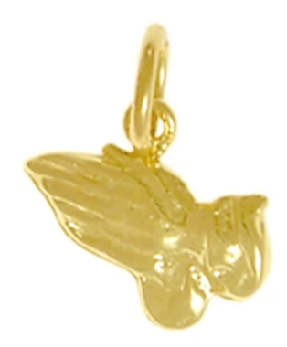 Praying Hands Pendant, 14k Gold, Small Size