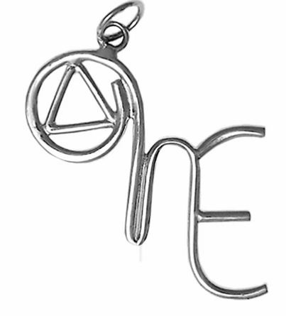 Large Size, Saying Pendant, Sterling Silver, "One, We, Me"