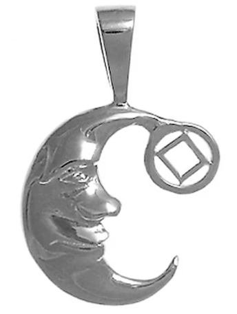 Sterling Silver, "Man on the Moon" Pendant with NA Symbol