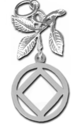 Sterling Silver Pendant, NA Symbol in a Circle with 3 Leaves