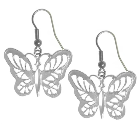 Sterling Silver, Beautiful Butterfly Earrings