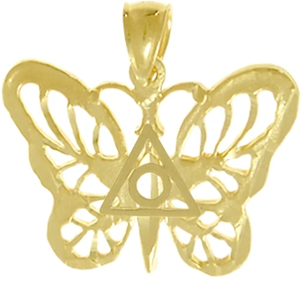 14k Pendant, Butterfly with Family Recovery Symbol