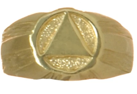 14k Gold, Men's Ring with AA Symbol in an Signet Style
