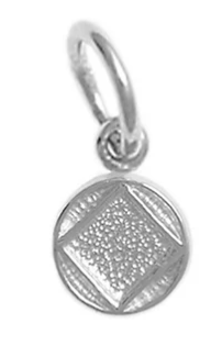 Sterling Silver Pendant, NA Coin Style Symbol, Very Small