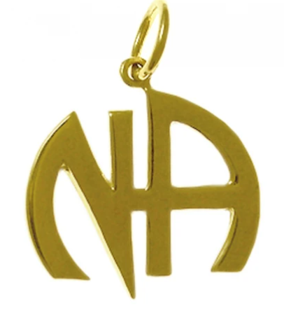 14k Gold, "NA" Initials Pendant, Smooth Style