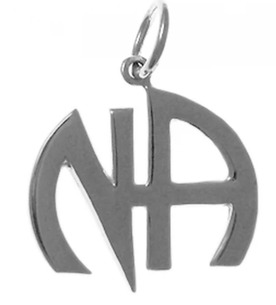 Sterling Silver, "NA" Initials Pendant, Smooth Style