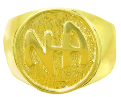 14k Gold, Men's Ring with "NA" Initials - Click Image to Close