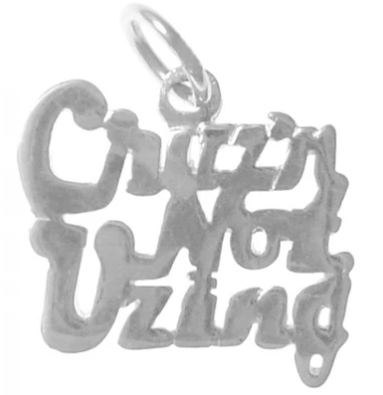 Sterling Silver, Sayings Pendant, "Cruz'n Not Uzing" - Click Image to Close