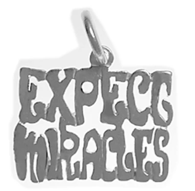 Sterling Silver, Sayings Pendant, "Expect Miracles" - Click Image to Close