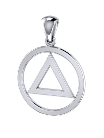 Sterling Silver AA Symbol Pendant (Small) - Click Image to Close