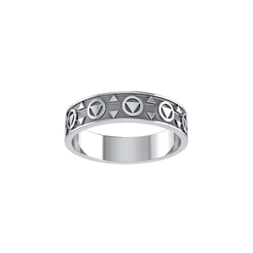 Continuous Sterling Silver Band AA Symbol Ring