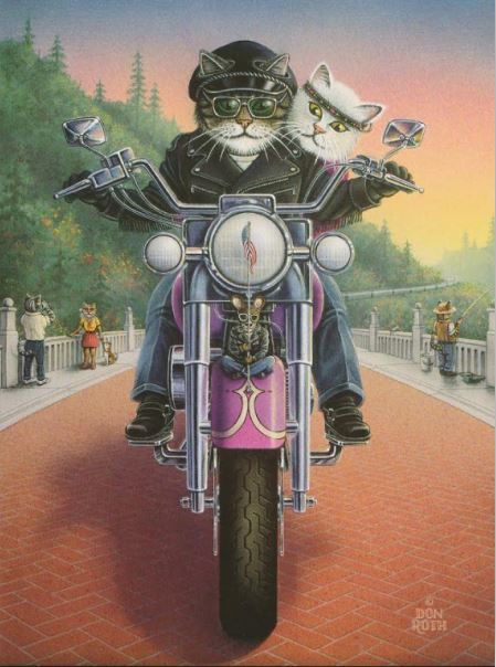 Biker Cat Card - Click Image to Close