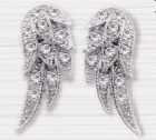 Angel Wing CZ Earrings - Click Image to Close