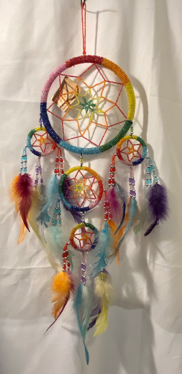 Rainbow Beaded Dreamcatcher