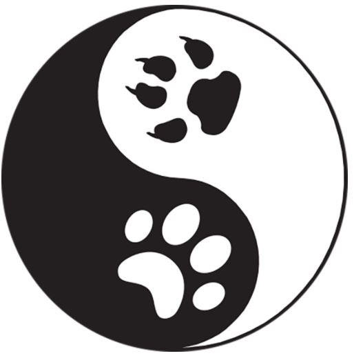 Paw Yin and Yang Round Sticker - Click Image to Close