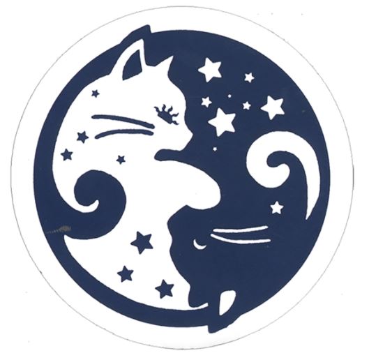 Cat Yin Yang Round Sticker