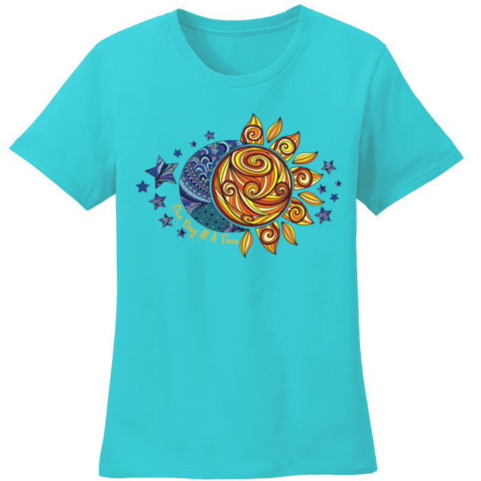 ODAT Sun & Moon Tee (Turquoise) - Click Image to Close