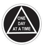 AA Black 3" Symbol sticker with One Day at a Time