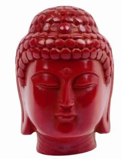 Red Resin Buddha Head