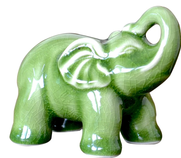 Crackle Glaze Elephant Figure
