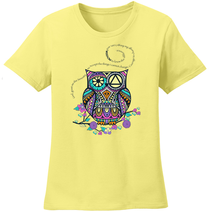 Serenity Prayer Owl - Yellow - Click Image to Close