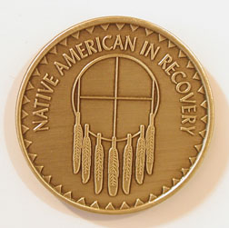 Native American in Recovery Bronze Medallion