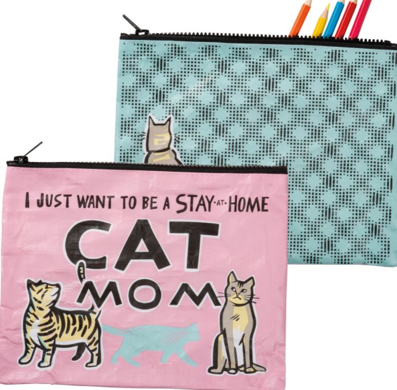 Stay at Home Cat Mom Zipper Pouch - Click Image to Close