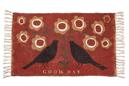 Good Day Crows Indoor Decorative Rug - Click Image to Close