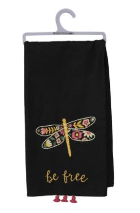 Be Free Dragonfly Dish Towel - Click Image to Close