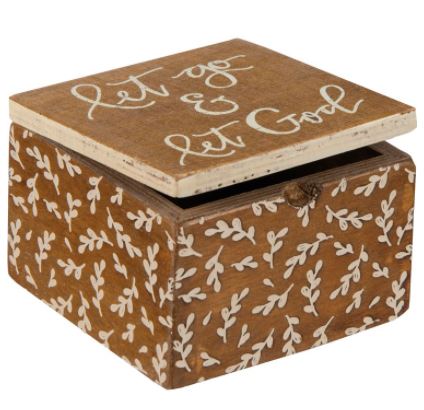 Let Go & Let God Hinged Box - Brown - Click Image to Close