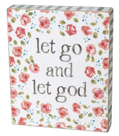 Let Go and Let God Wooden Block - Click Image to Close
