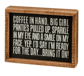 Coffee In Hand Inset Box Sign