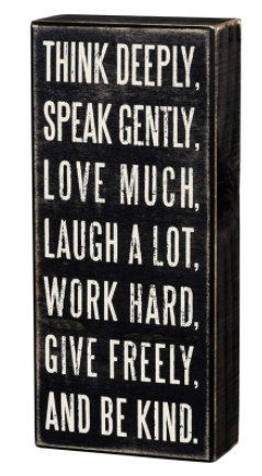 Think Deeply Box Sign