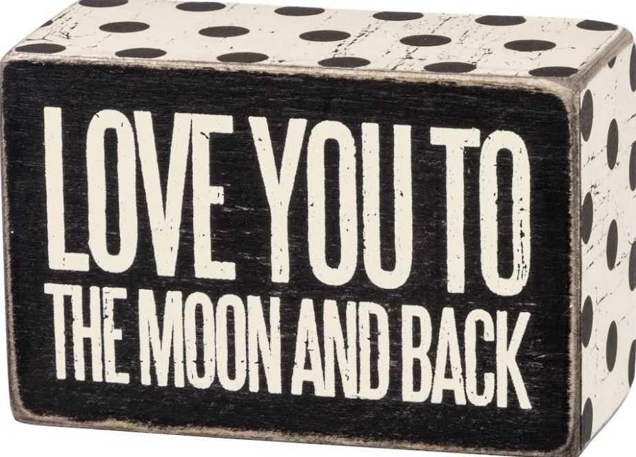Love You to the Moon and Back Box Sign
