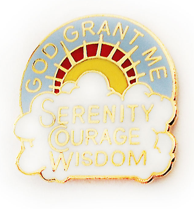 God Grant Me Serenity, Courage, Wisdom Cloud Pin - Click Image to Close