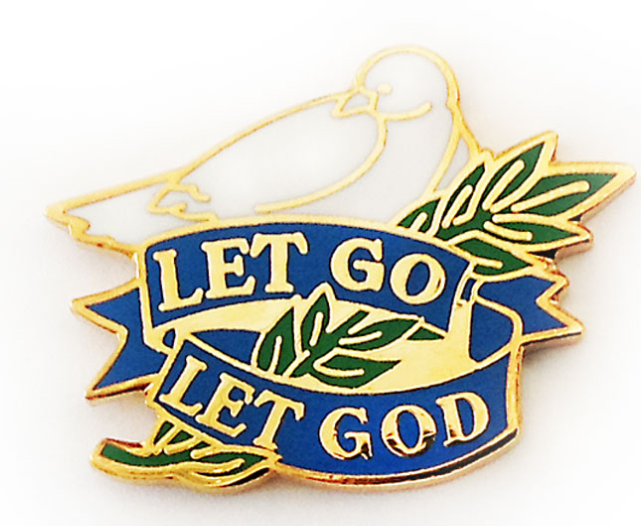 Let Go Let God Dove Pin