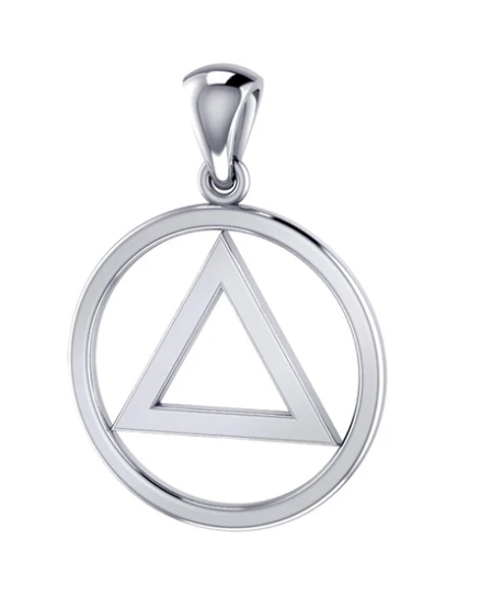 Sterling Silver AA Symbol Pendant (Large)