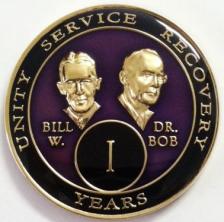 AA Purple Bill & Bob Tri Plate Medallion