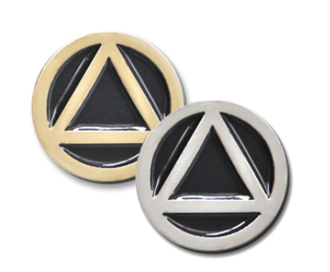 5/8" AA Symbol Pin - Gold and Silver