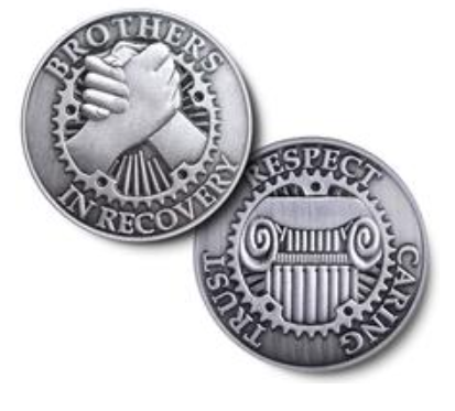 Brothers in Recovery Antique Silver Medallion