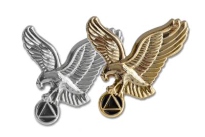 AA 1" Eagle Pin - Gold and Silver