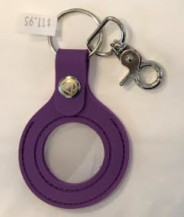 Rubber Riveted AA Symbol Key Fob - Purple