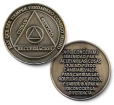 Alcholicos Anonimos Bronze Medallion - Click Image to Close
