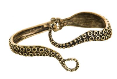 Gold Octopus Hinge Cuff Bracelet