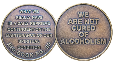 We Are Not Cured of Alcoholism Bronze Medallion