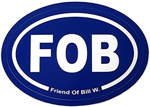 Friend of Bill W. Oval Sticker - SMALL - Click Image to Close