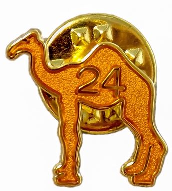 Camel with 24 Hours Lapel Pin