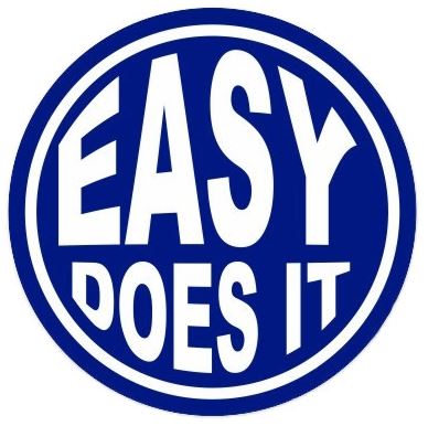 Easy Does It Round Sticker - Blue/White