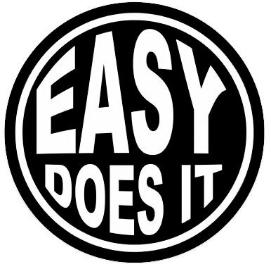 Easy Does It Round Sticker - Black/White